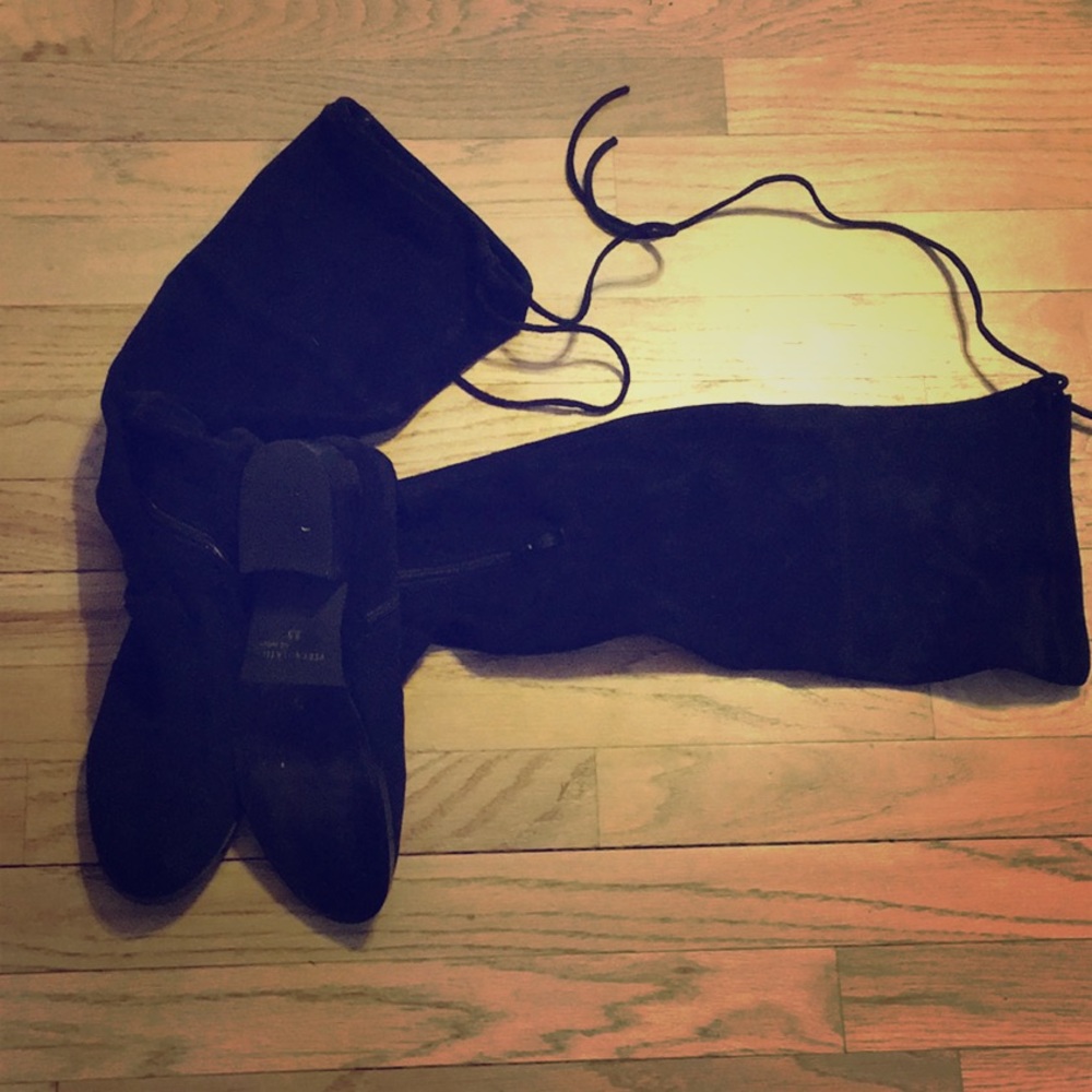Black suede boots